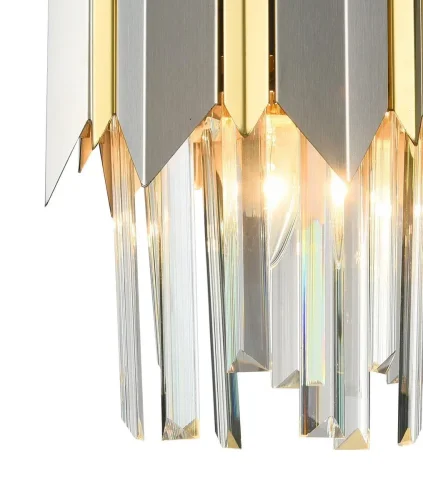 Светильник подвесной QUEEN 79006/1W BRASS SILVER Natali Kovaltseva прозрачный серебряный 1 лампа, основание латунь в стиле современный  фото 3